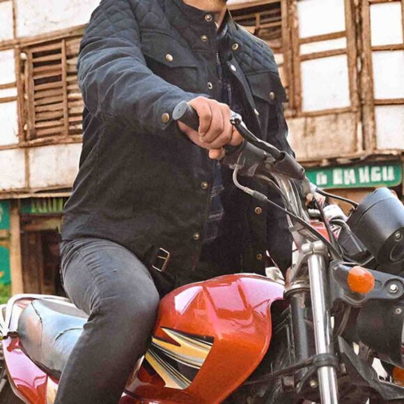 RIDERACT® Mens Waterproof Motorcycle Jacket with Armors Cotton Textile Jacket - Picture 2 of 10